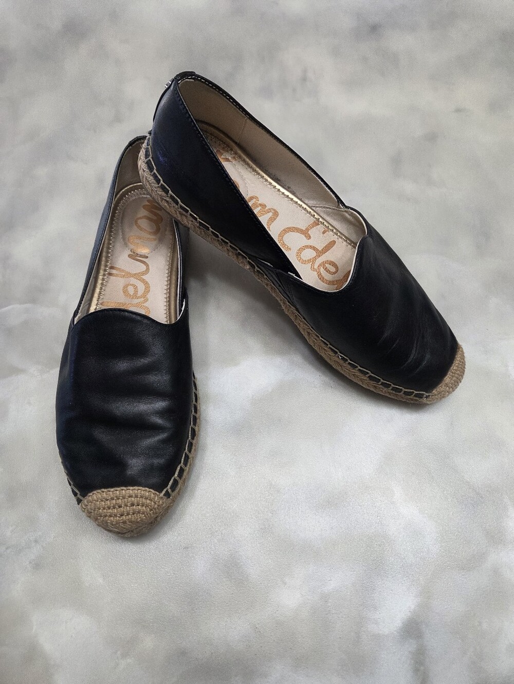 Sam Edelman Leather Black/Tan Espadrilles Size 9